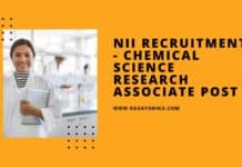 NII Recruitment - Chemical Science Research Associate Post