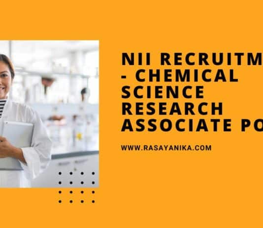 NII Recruitment - Chemical Science Research Associate Post