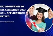 NITJ Admission to PhD Admission 2023-2024 - Applications Invited