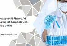 Novozymes B Pharma/M Pharma QA Associate Job - Apply Online