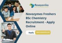 Novozymes Freshers BSc Chemistry Recruitment - Apply Online