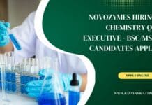 Novozymes Hiring Chemistry QC Executive - BSc/MSc Candidates Apply