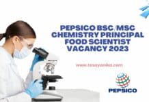 PepsiCo BSc/MSc Chemistry Principal Food Scientist Vacancy 2023