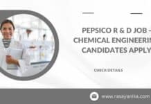 PepsiCo R & D Job - Chemical Engineering Candidates Apply