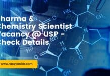 Pharma & Chemistry Scientist Vacancy @ USP - Check Details