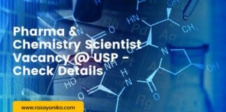 Pharma & Chemistry Scientist Vacancy @ USP - Check Details