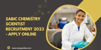 SABIC Chemistry Scientist Recruitment 2023 - Apply Online