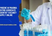 Syngene M Pharma Invitro Associate Scientist Vacancy - Apply Online