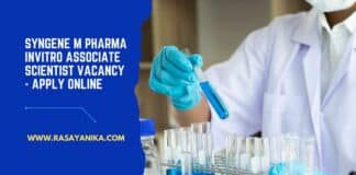 Syngene M Pharma Invitro Associate Scientist Vacancy - Apply Online