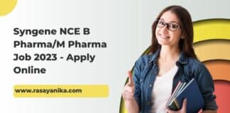 Syngene NCE B Pharma/M Pharma Job 2023 - Apply Online