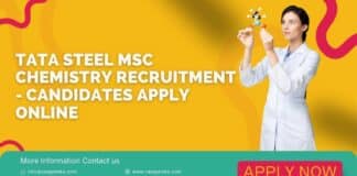 Tata Steel MSc Chemistry Recruitment - Candidates Apply Online