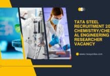 Tata Steel Recruitment 2023 - Chemistry/Chemical Engineering Researcher Vacancy