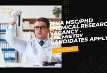 Teva MSc/PhD Chemical Research Vacancy - Chemistry Candidates Apply