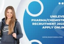 Unilever Pharma/Chemistry Recruitment 2023 - Apply Online