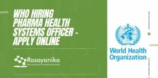 WHO Hiring Pharma Health Systems Officer - Apply Online
