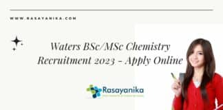 Waters BSc/MSc Chemistry Recruitment 2023 - Apply Online
