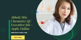 Abbott MSc Chemistry QC Executive Job - Apply Online