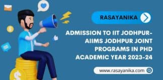 Admission to IIT Jodhpur- AIIMS Jodhpur Joint Programs in PhD Academic Year 2023-24