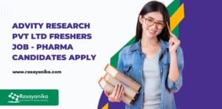 Advity Research Pvt Ltd Freshers Job - Pharma Candidates Apply