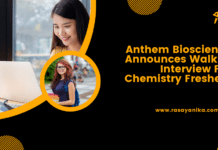 Anthem Bioscience Announces Walk in Interview For Chemistry Freshers