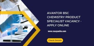 Avantor BSc Chemistry Product Specialist Vacancy - Apply Online