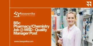 BSc Pharmacy/Chemistry Job @ MSD - Quality Manager Post