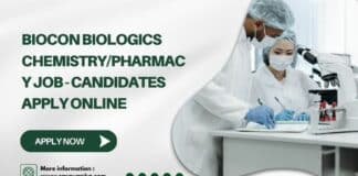 Biocon Biologics Chemistry/Pharmacy Job - Candidates Apply Online