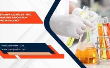 Britannia Vacancies – MSc Chemistry Production Officer Vacancy Britannia Vacancies - MSc Chemistry Production Officer Vacancy
