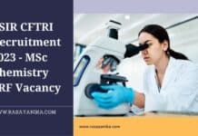 CSIR CFTRI Recruitment 2023 - MSc Chemistry SRF Vacancy