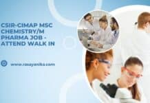 CSIR-CIMAP MSc Chemistry/M Pharma Job - Attend Walk in