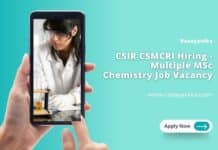 CSIR CSMCRI Hiring - Multiple MSc Chemistry Job Vacancy