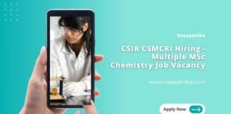 CSIR CSMCRI Hiring - Multiple MSc Chemistry Job Vacancy