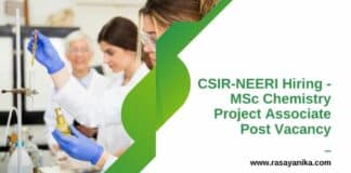 CSIR-NEERI Hiring - MSc Chemistry Project Associate Post Vacancy