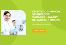 CSIR-TKDL Chemical Science Job Vacancy - Salary Rs 42,000/- + HRA pm