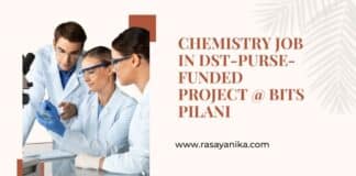 Chemistry Job in DST-PURSE-funded Project @ BITS Pilani