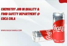 Chemistry Job in Quality & Food Safety Department @ Coca Cola