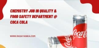 Chemistry Job in Quality & Food Safety Department @ Coca Cola