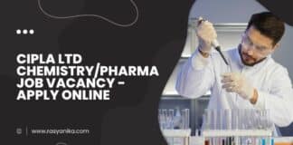 Cipla Ltd Chemistry/Pharma Job Vacancy - Apply Online