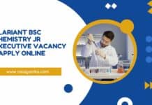 Clariant BSc Chemistry Jr Executive Vacancy - Apply Online