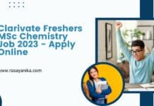 Clarivate Freshers MSc Chemistry Job 2023 - Apply Online