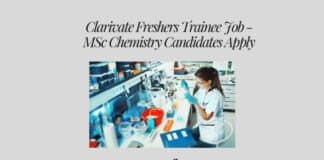 Clarivate Freshers Trainee Job - MSc Chemistry Candidates Apply