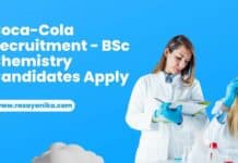 Coca Cola Recruitment - BSc Chemistry Candidates Apply