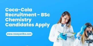 Coca Cola Recruitment - BSc Chemistry Candidates Apply