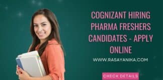 Cognizant Hiring Pharma Freshers Candidates - Apply Online