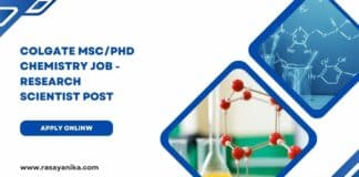 Colgate MSc/PhD Chemistry Job - Research Scientist Post
