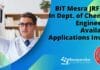 BIT Mesra JRF Jobs RS