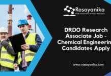 DRDO Research Associate Job - Chemical Engineering Candidates Apply