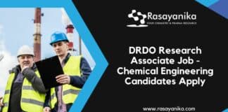 DRDO Research Associate Job - Chemical Engineering Candidates Apply