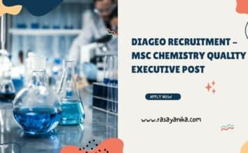 Diageo Recruitment – MSc Chemistry Quality Executive Post Diageo Recruitment - MSc Chemistry Quality Executive Post