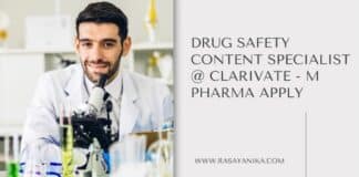 Drug Safety Content Specialist @ Clarivate - M Pharma Apply